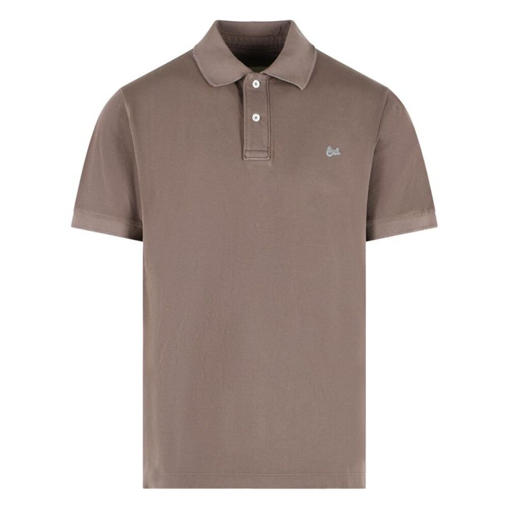 Erl Brown Cotton Polo Shirt Men